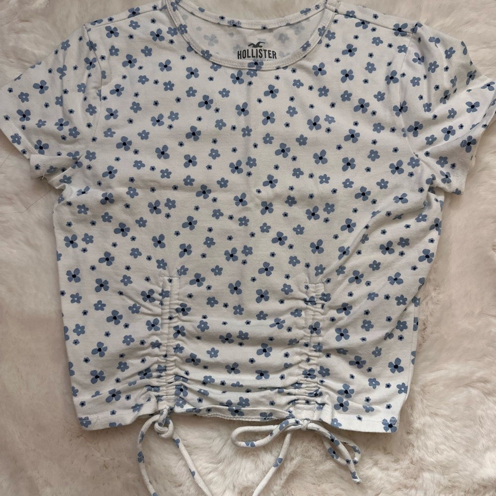 Hollister Blue & White Baby Tee